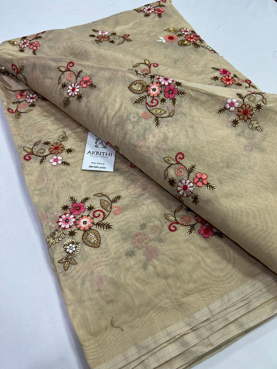 Embroidery on chanderi fabric