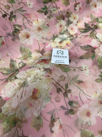 Digital floral Printed organza fabric