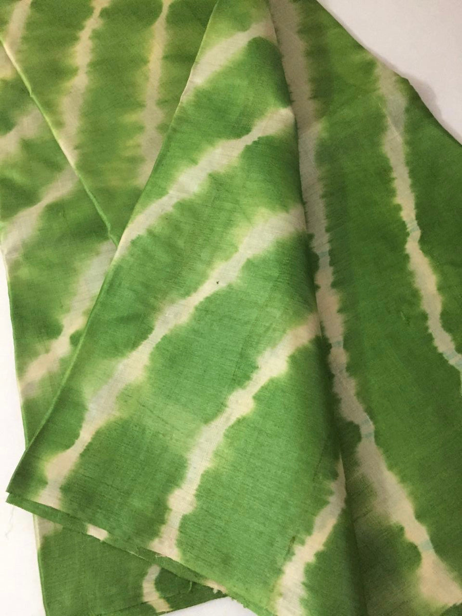 Tie and dye pure tussar silk fabric