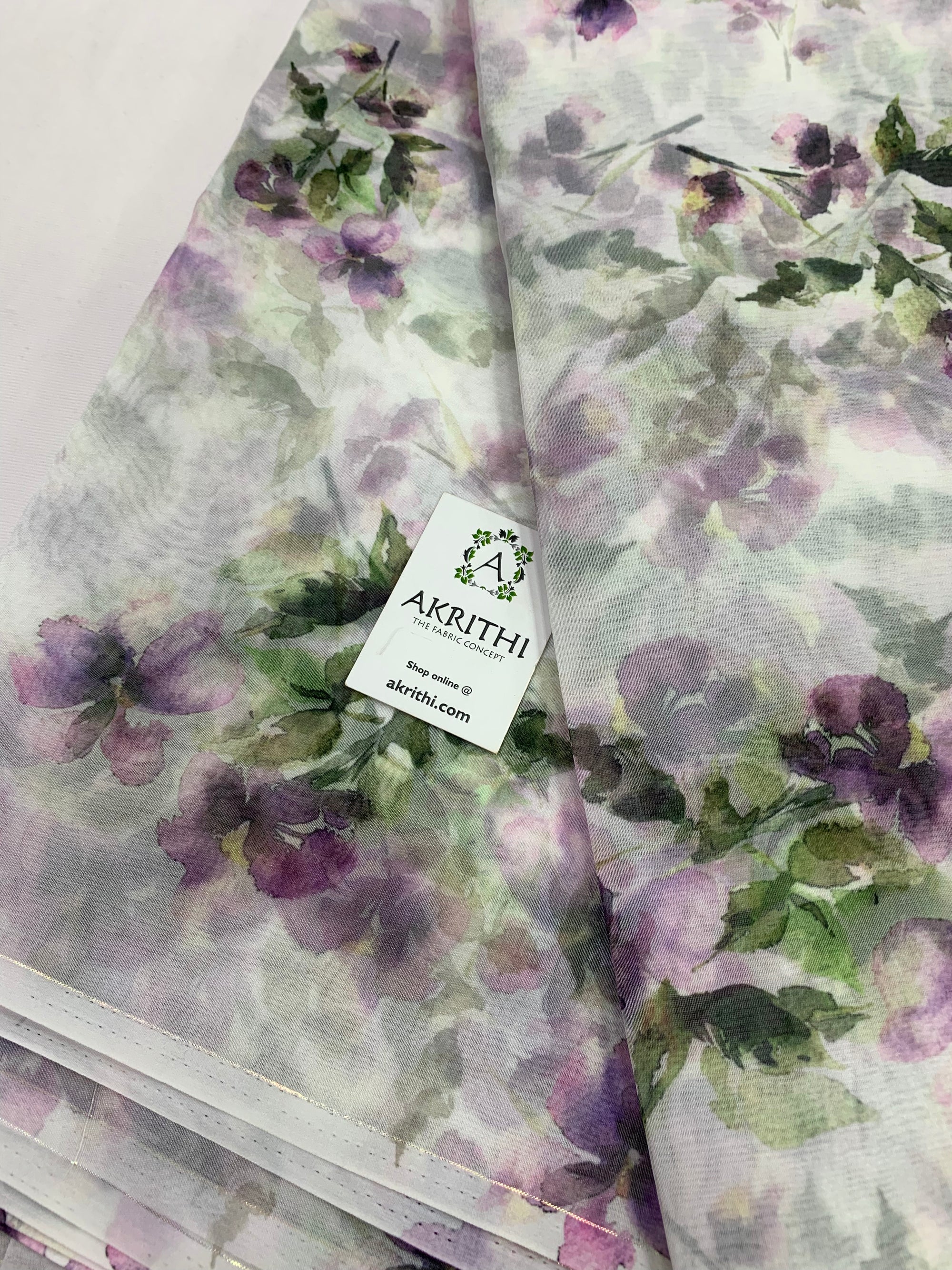 Digital floral Printed organza fabric