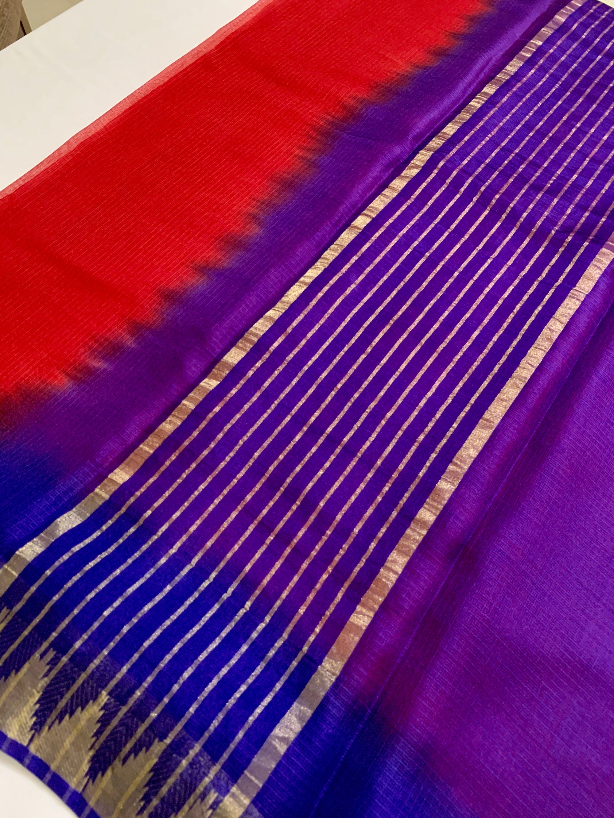 Pure kota silk saree with temple border