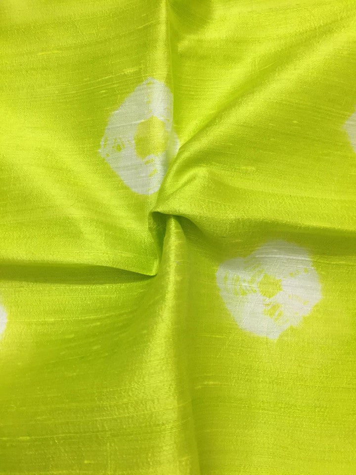 Bandhani pure raw silk fabric