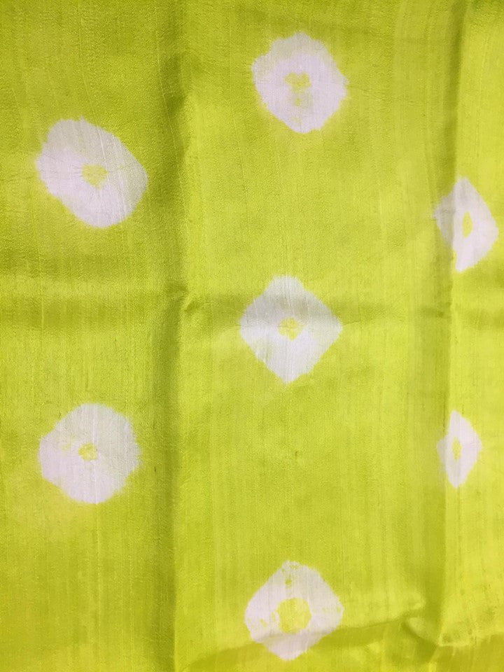 Bandhani pure raw silk fabric