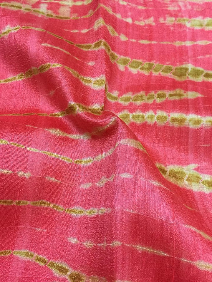 Shibori pure raw silk fabric