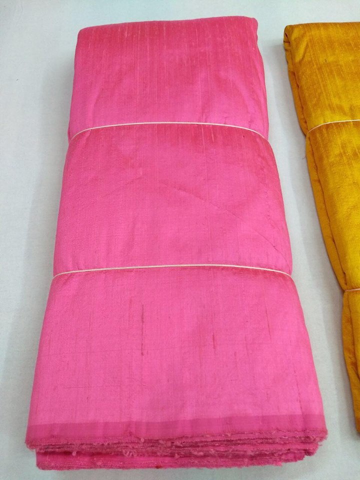 Dual tone dupion pure raw silk 100 grams - RANI AND PINK COLOUR