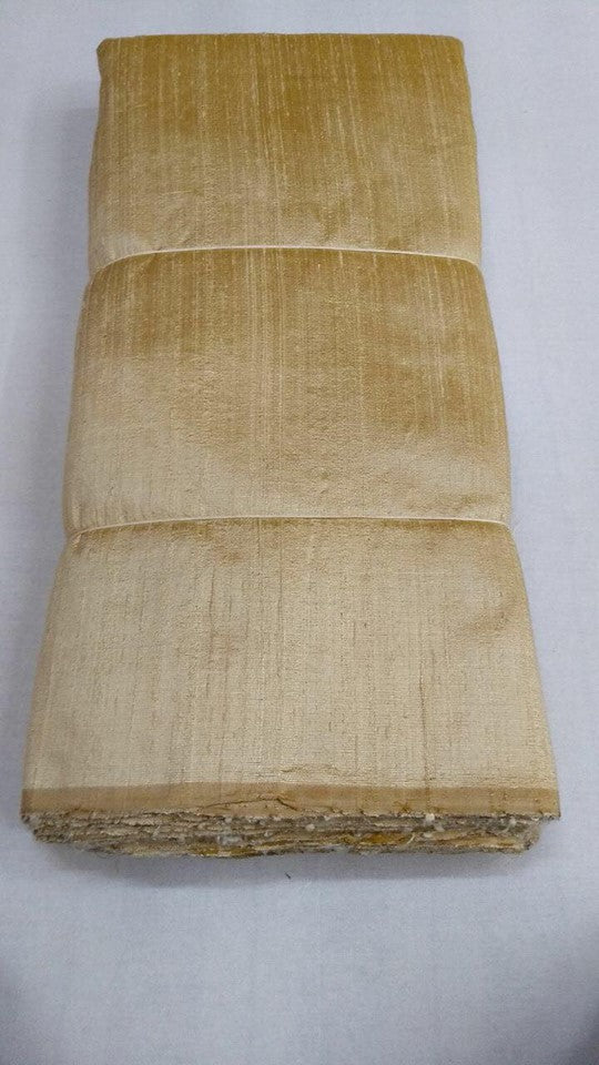 Dual tone dupion pure raw silk 100 grams -MUSTARD AND TUSSAR COLOUR