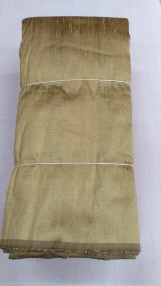 Dual tone dupion pure raw silk 100 grams -BLACK AND TUSSAR COLOUR