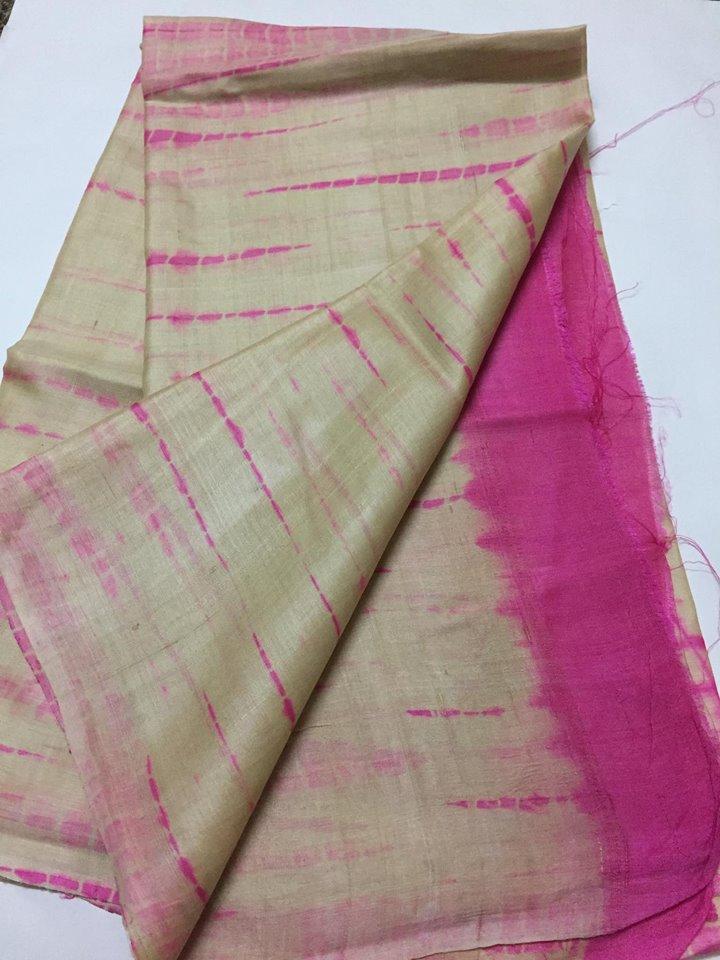 Tie and dye tussar silk kurta