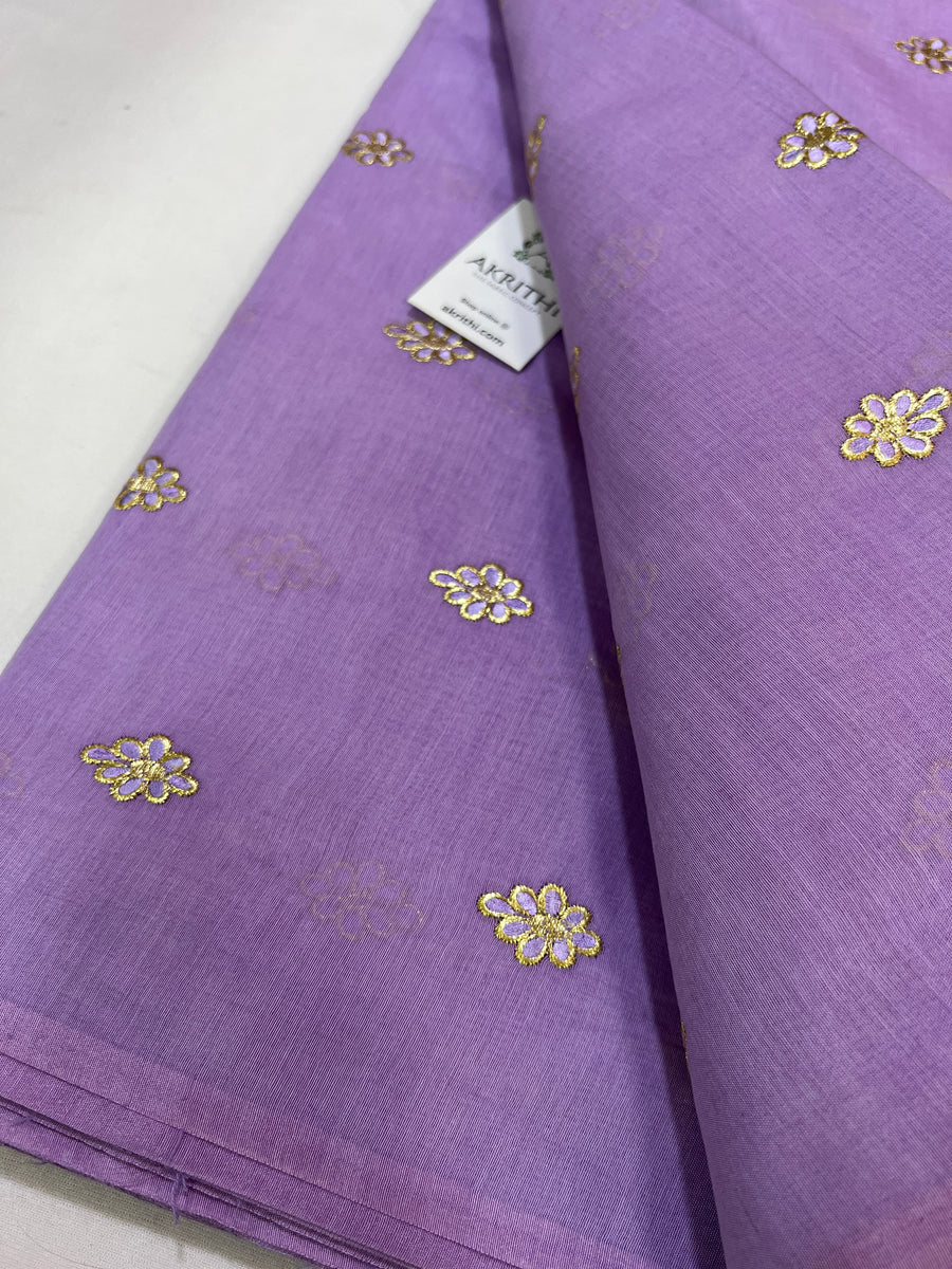 Chanderi embroidered fabric