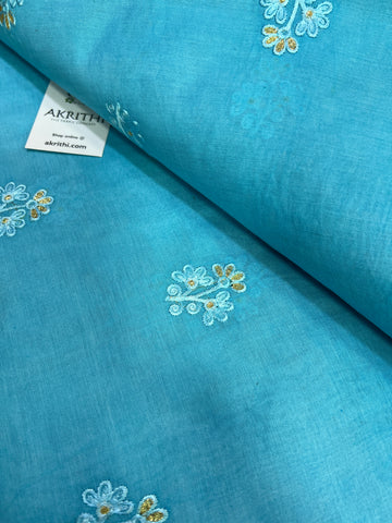 Chanderi embroidered fabric