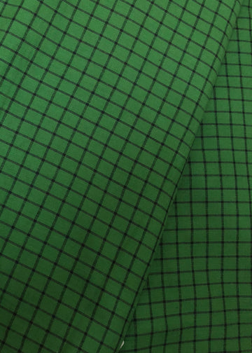 Checkered mercerised cotton fabric