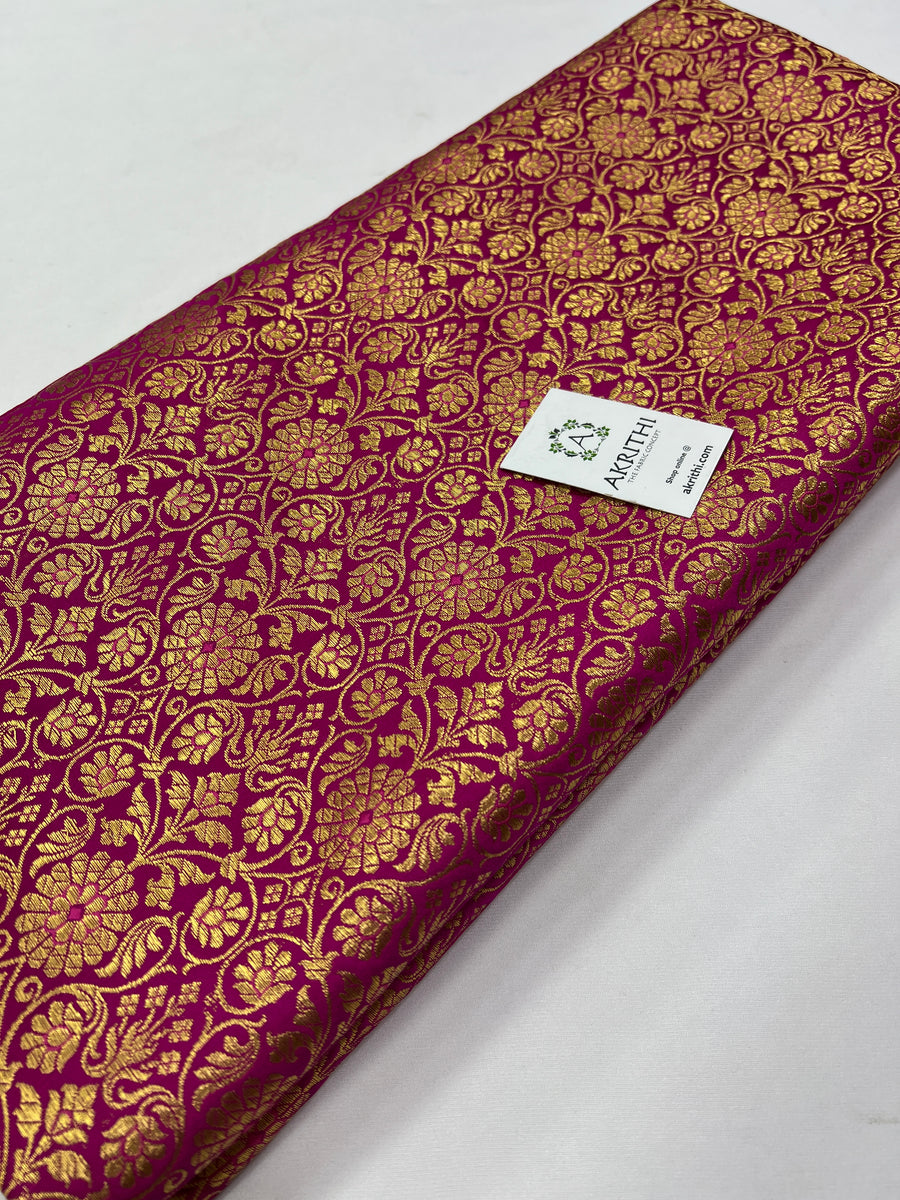 Banarasi brocade fabric magenta pink