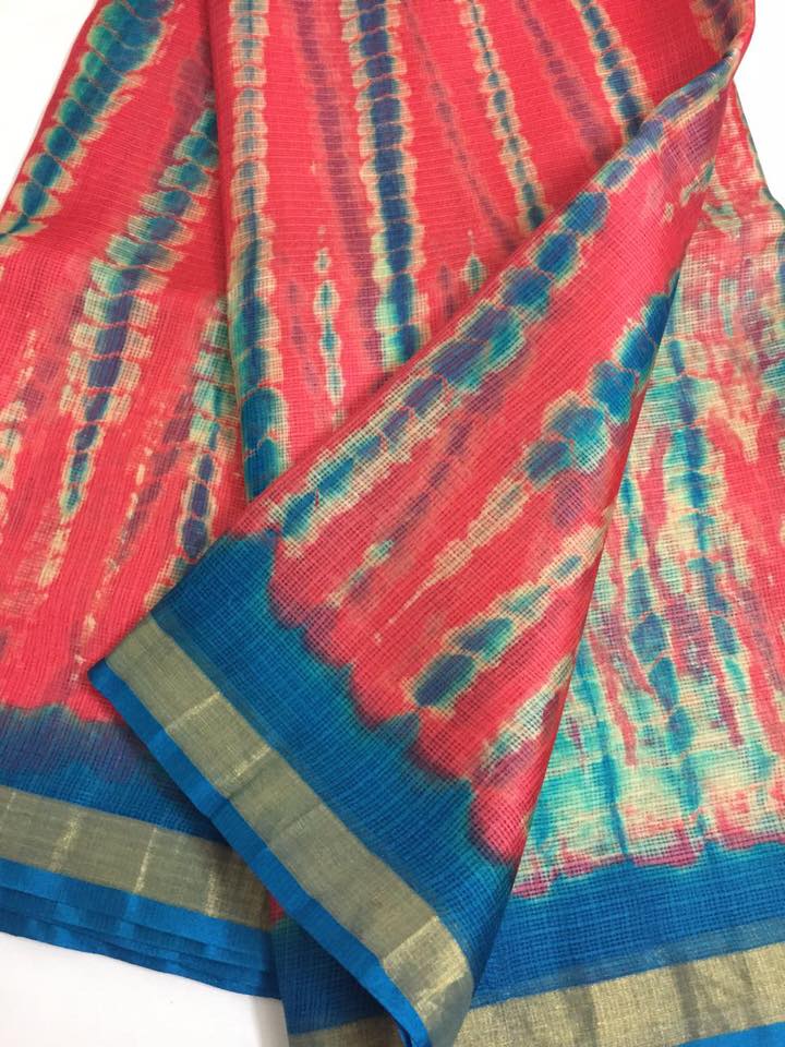 Tie and dye pure kota silk saree