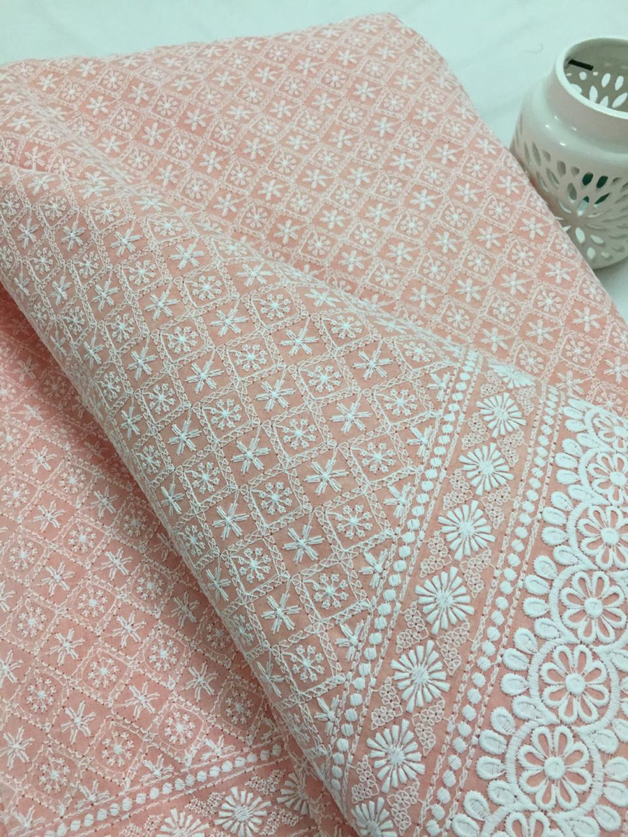 Chikankari hakoba cotton fabric