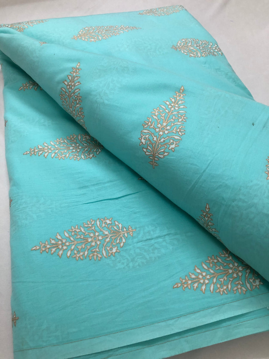 Gold foil Printed cotton fabric