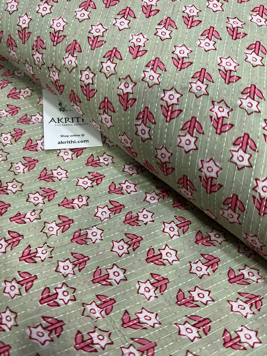 Printed pure cotton Kantha fabric