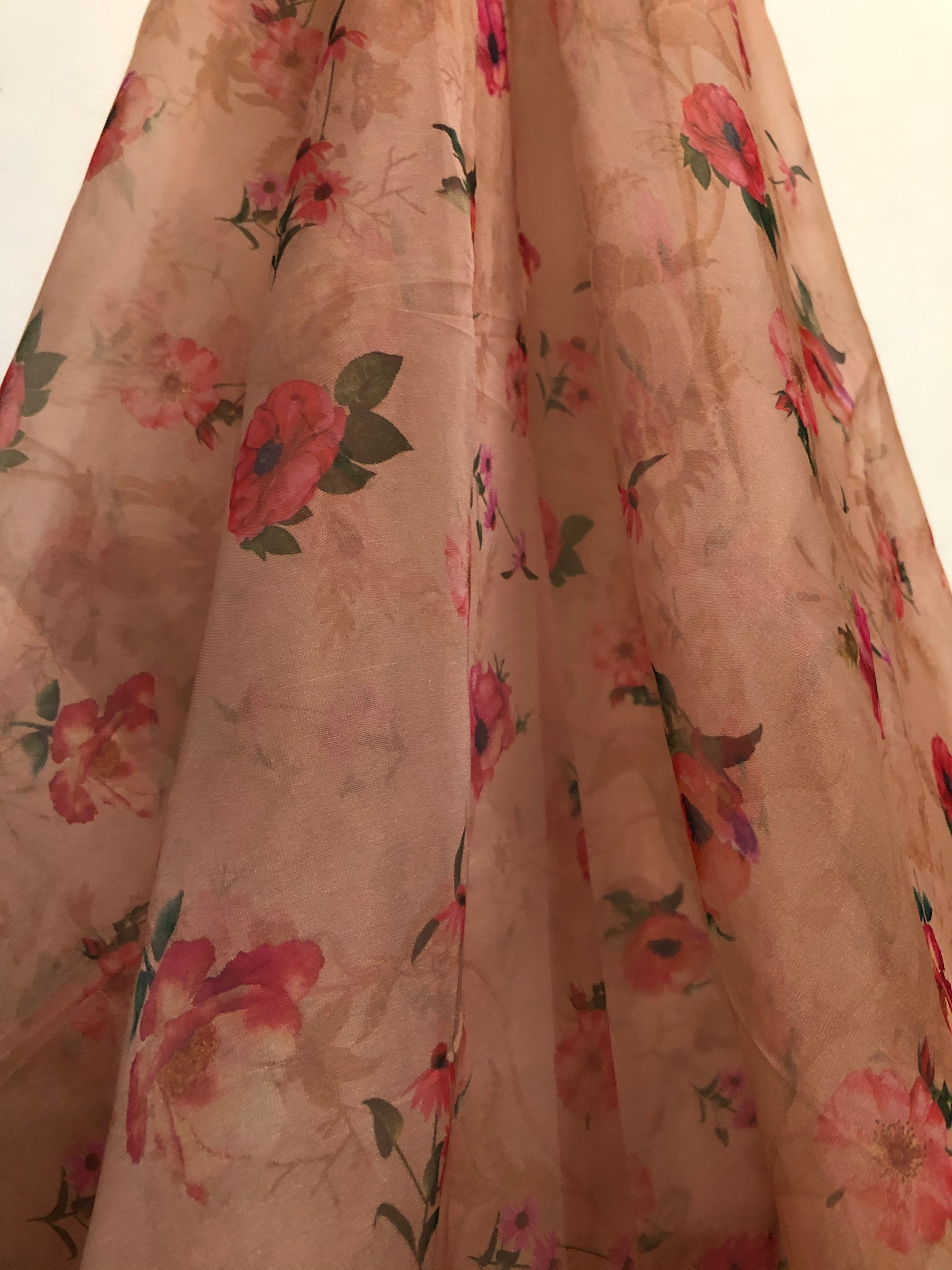 Digital floral Printed organza fabric