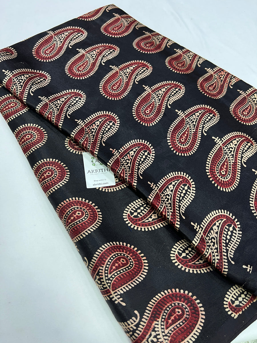 Printed gaji silk fabric