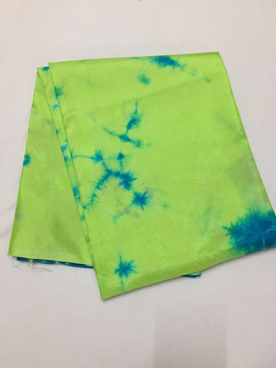 Shibori tie and dye pure soft silk fabric