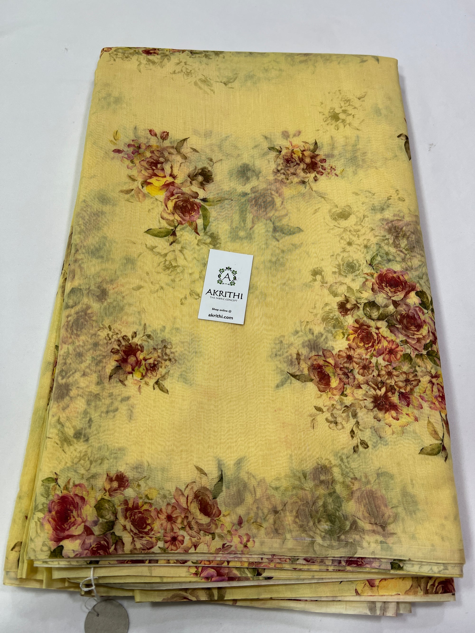 Floral Printed Pure silk cotton fabric