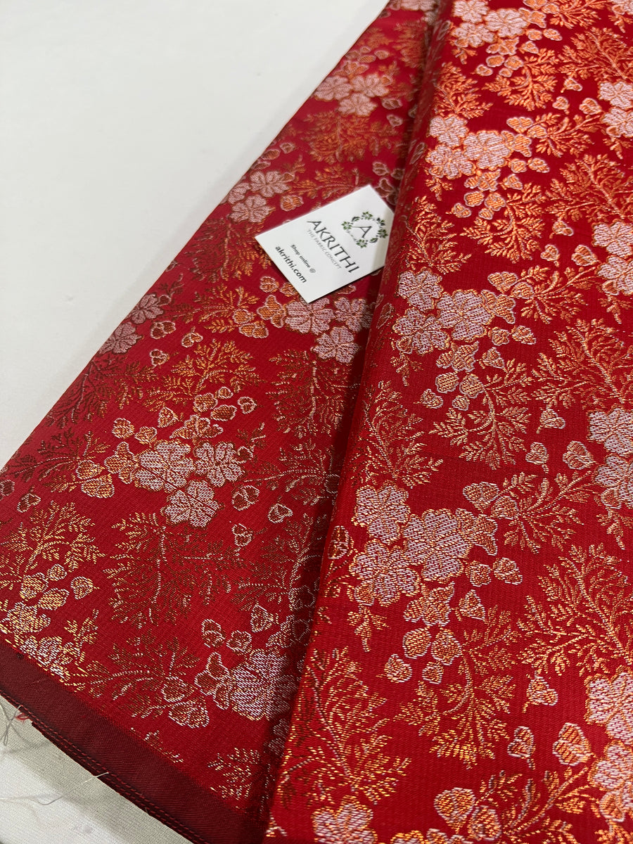 Banarasi brocade fabric with copper zari