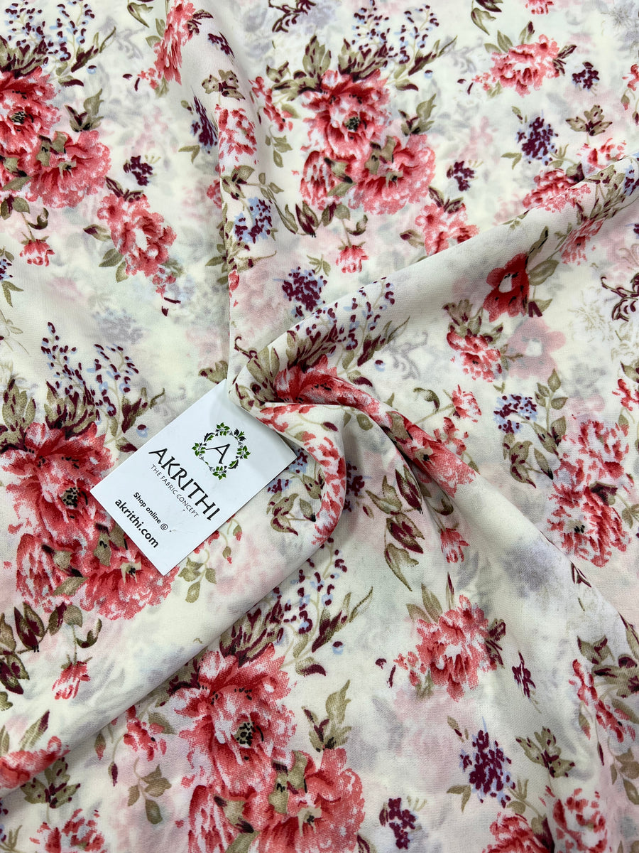 Digital floral Printed georgette fabric 56 inches width