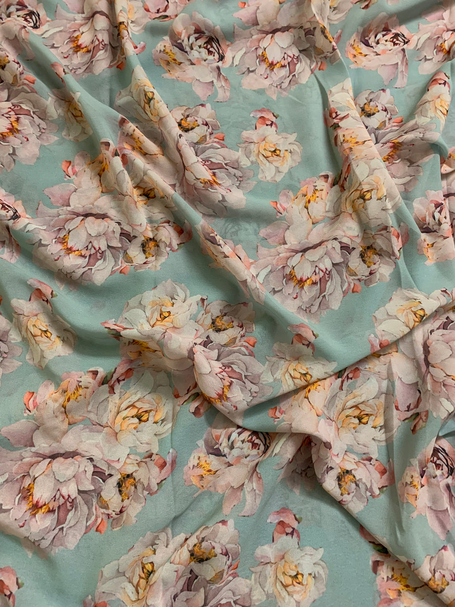 Digital floral Printed georgette fabric