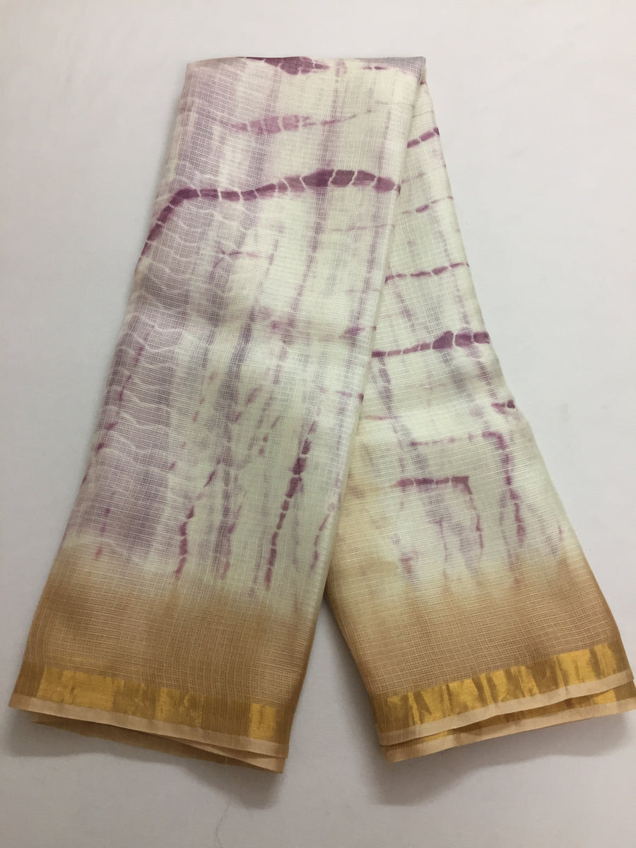 Tie and dye pure kota silk saree