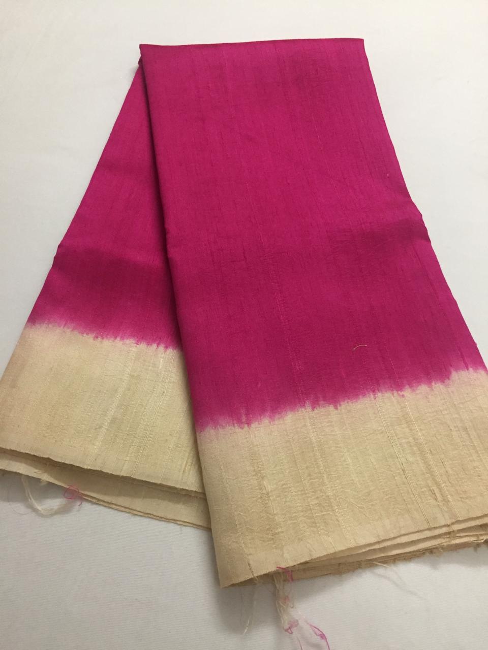 Pure dupion raw silk saree