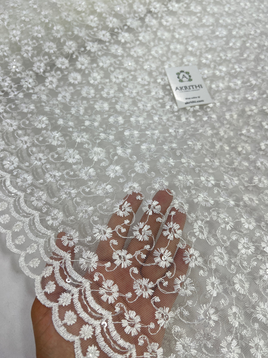 Embroidery on net fabric