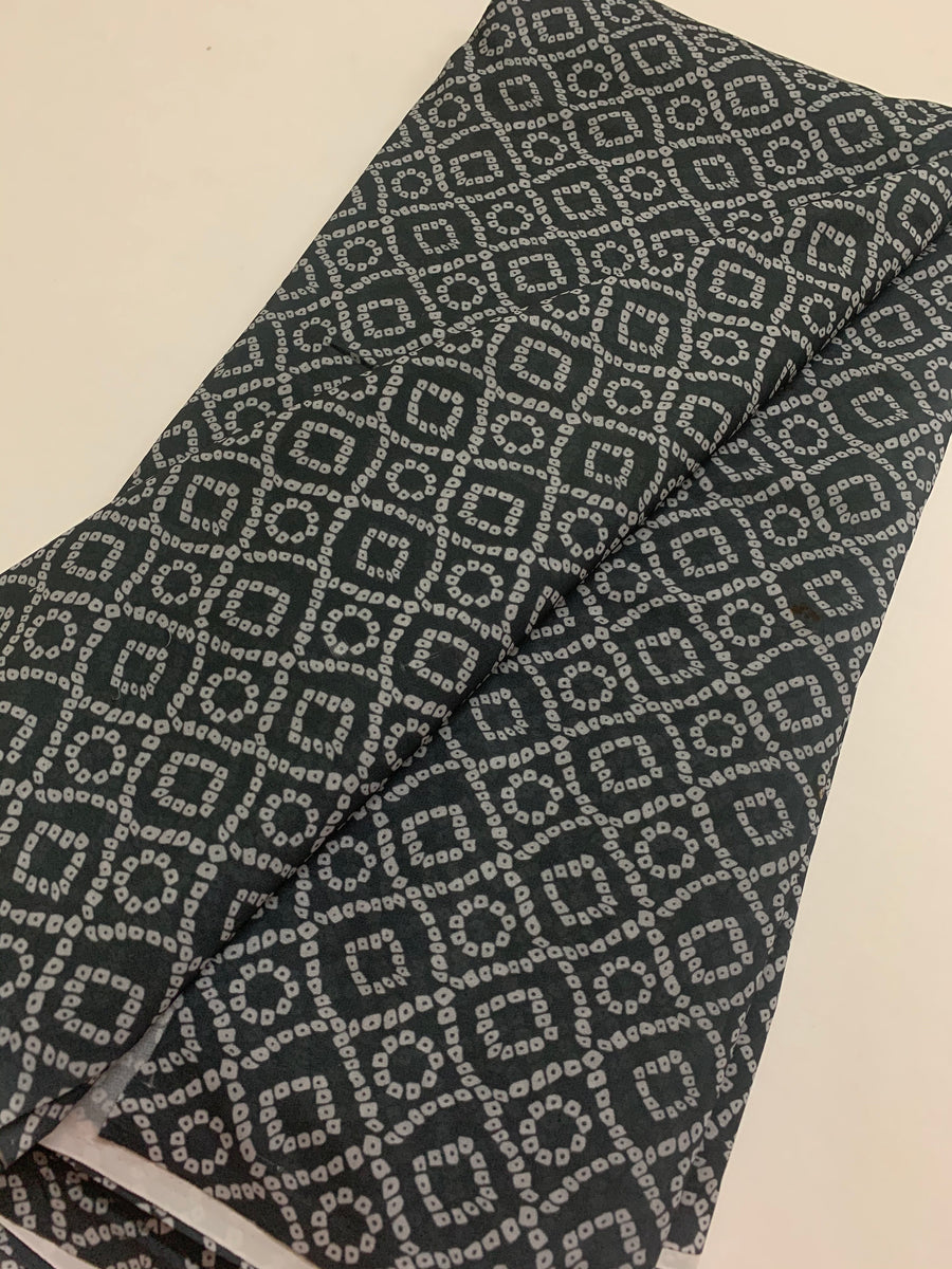 Digital bandhani printed black georgette fabric