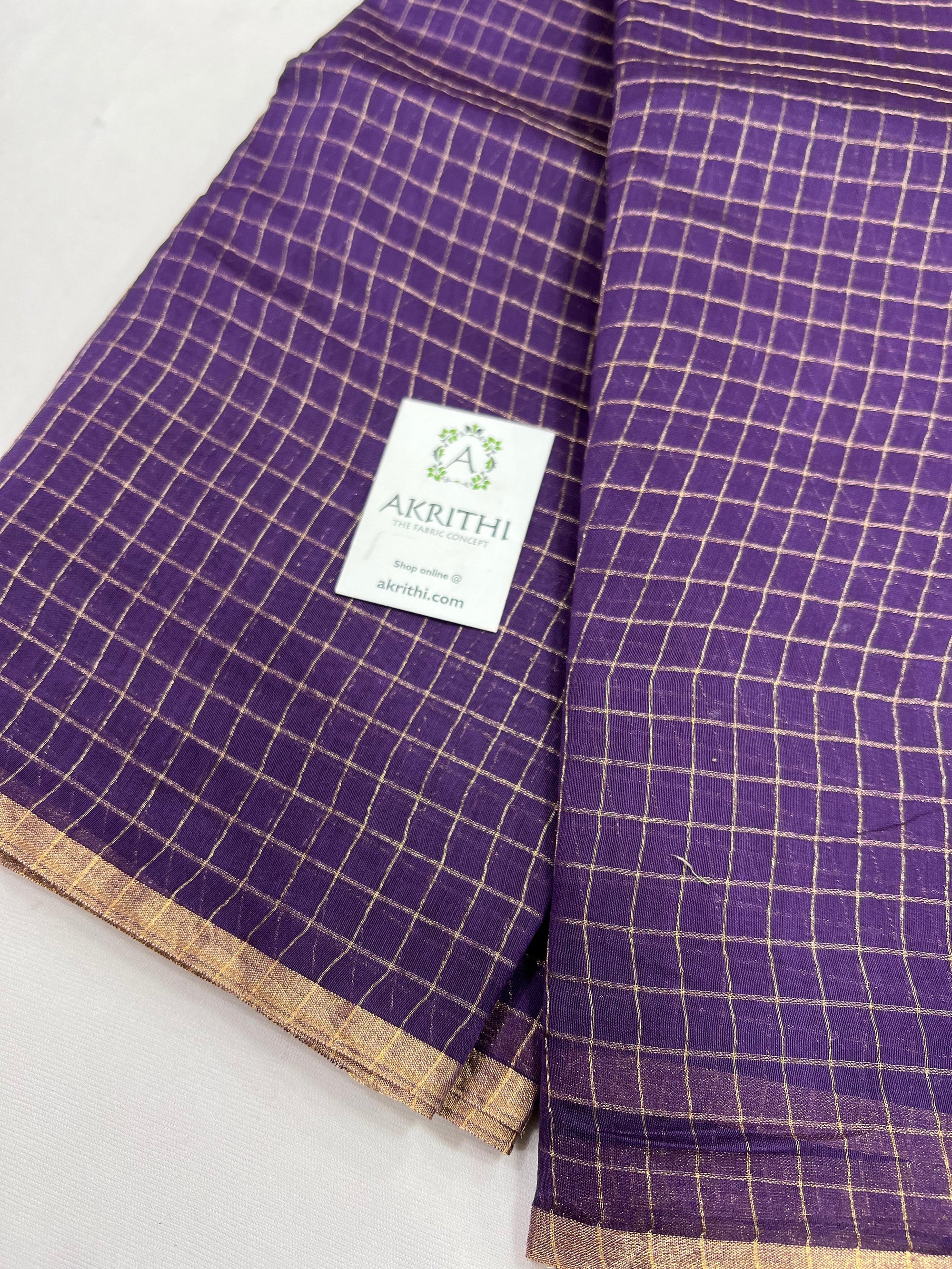 Pure chanderi checks saree