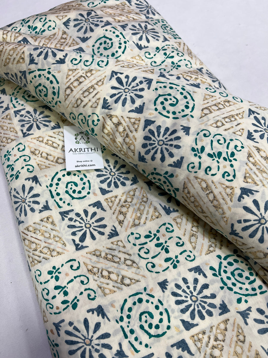 Printed silk fabric