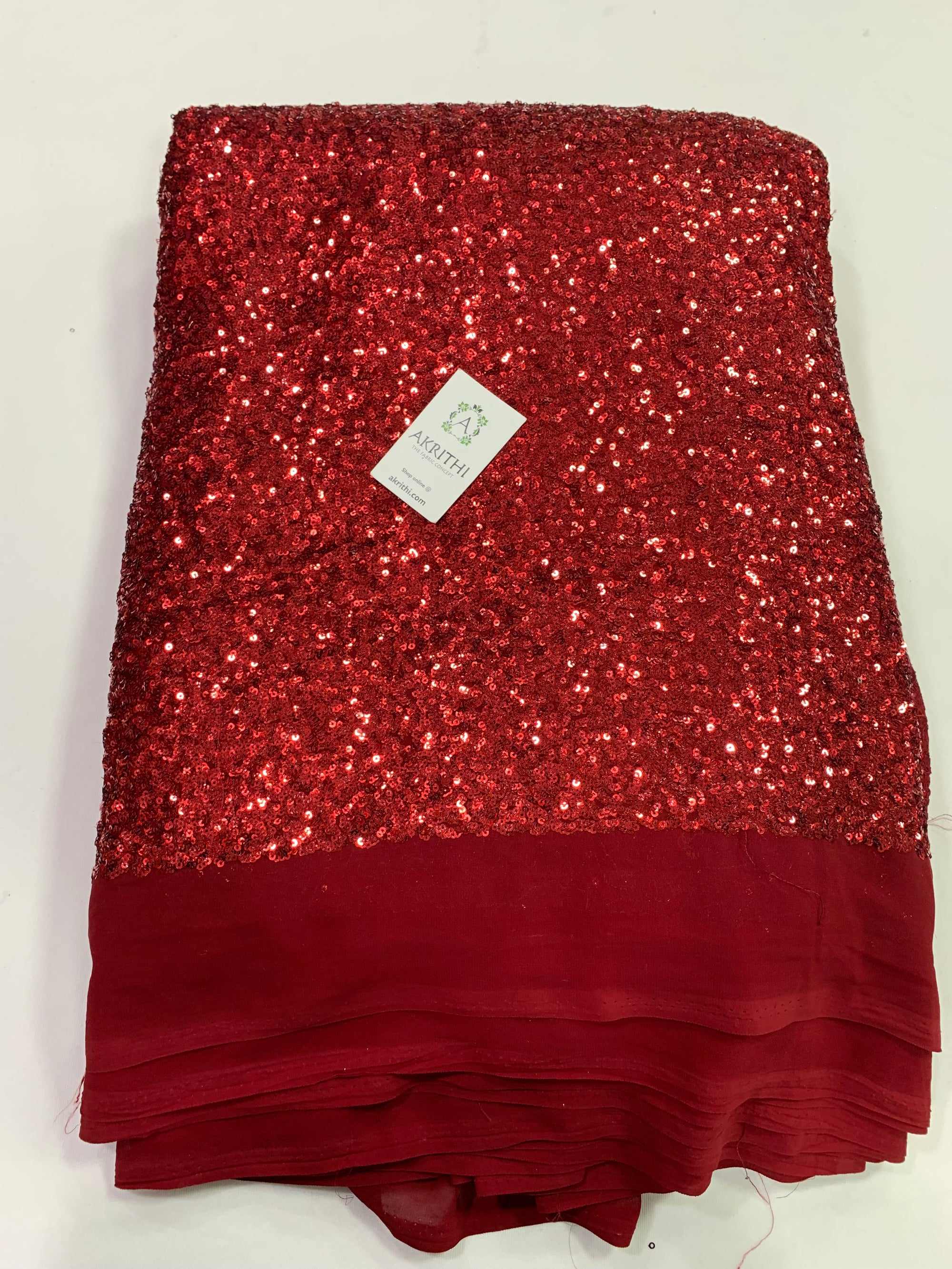 Sequins on pure georgette fabric