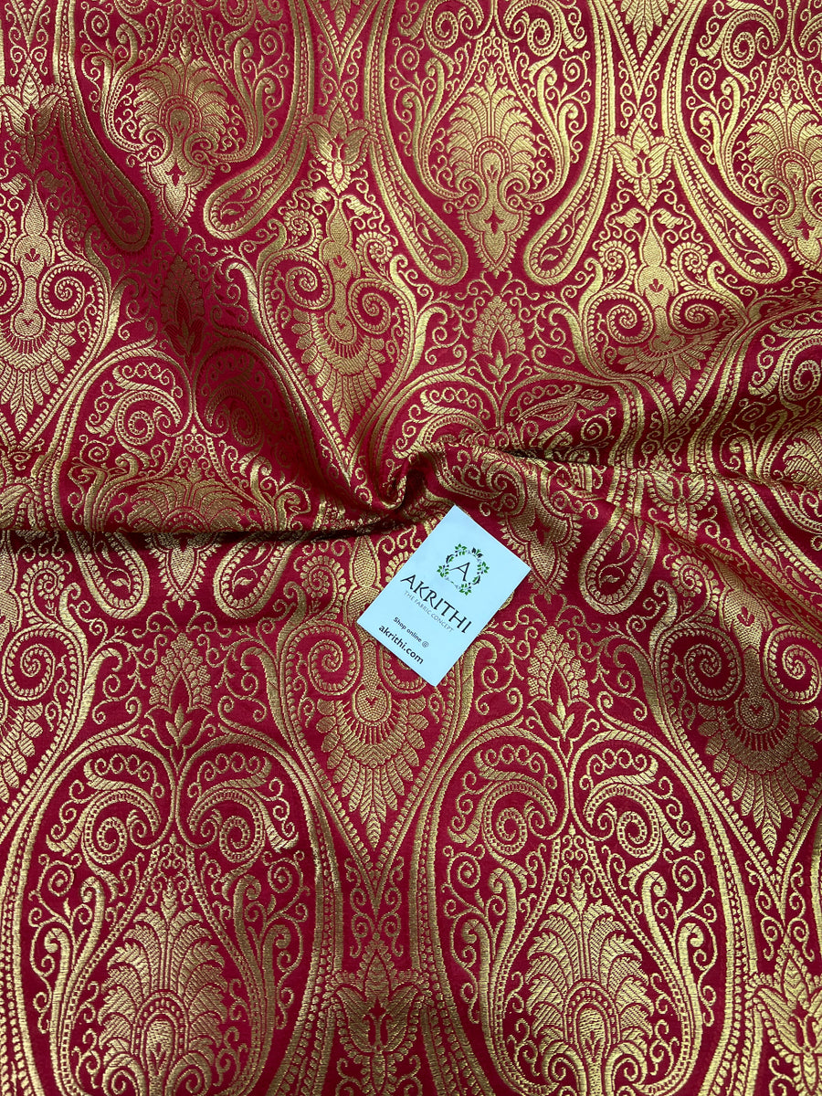 Banarasi brocade fabric Red