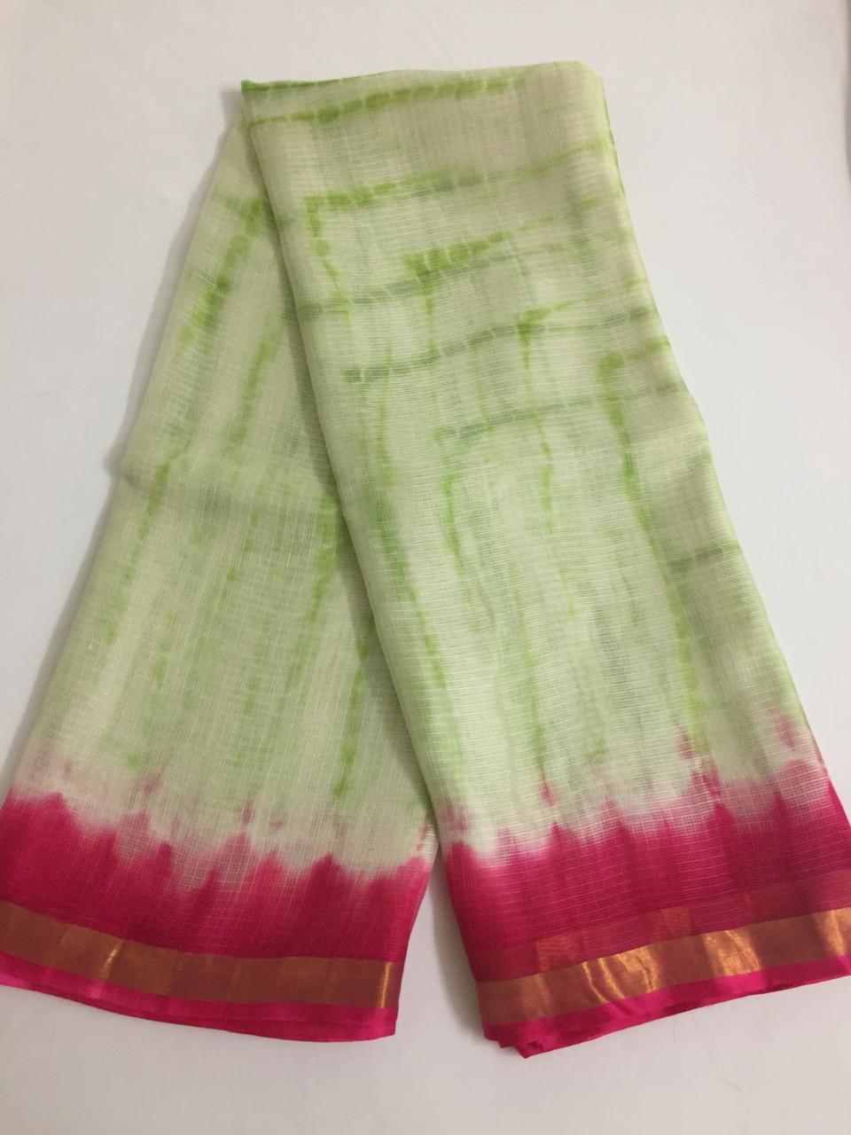 Tie and dye pure kota silk saree