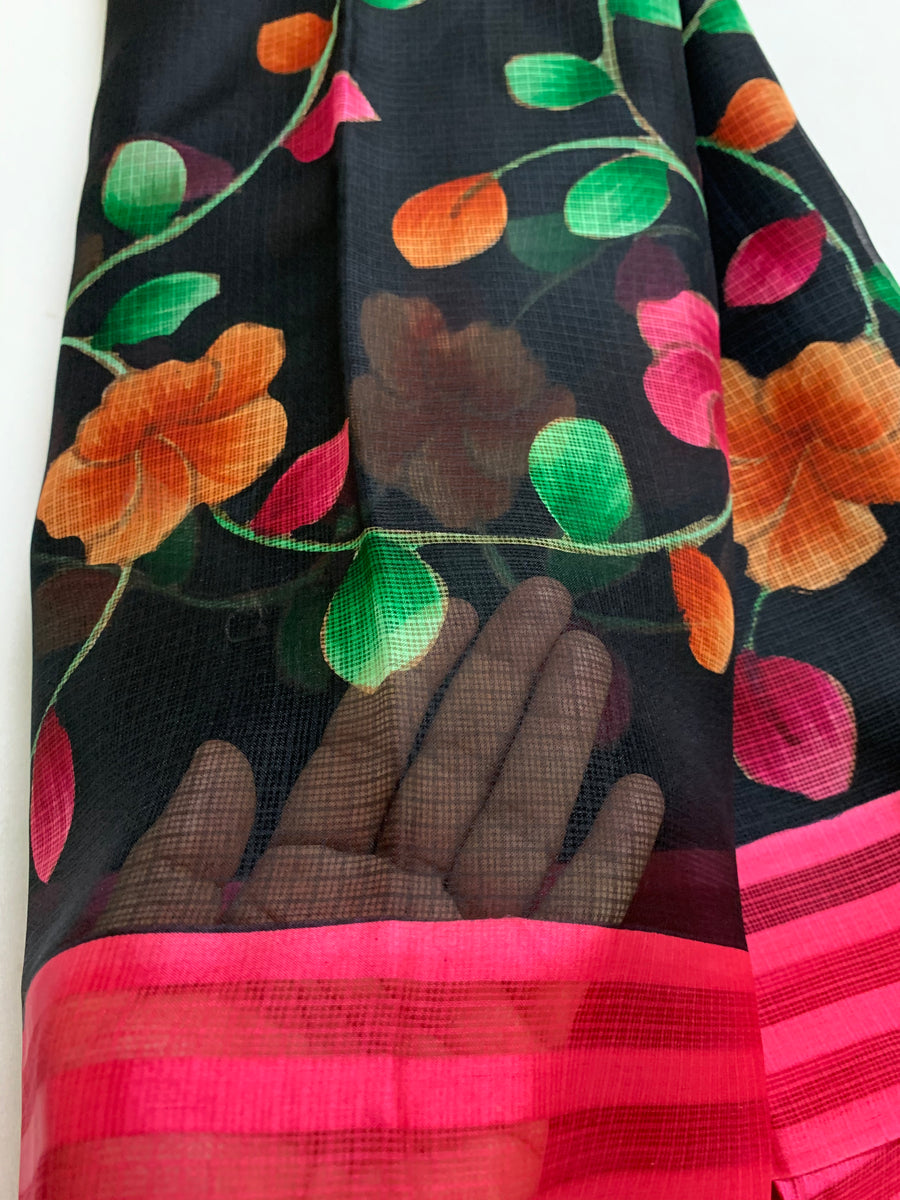 Pure kota silk hand painted saree