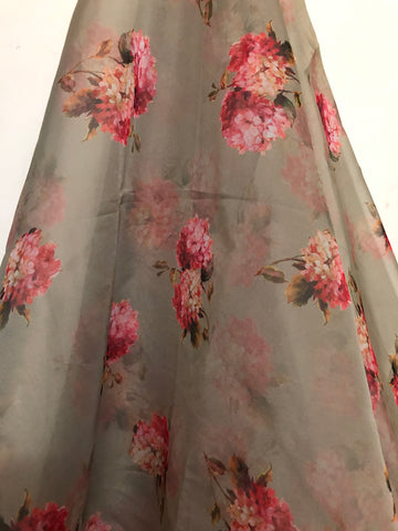 Digital floral Printed organza fabric 70 cms