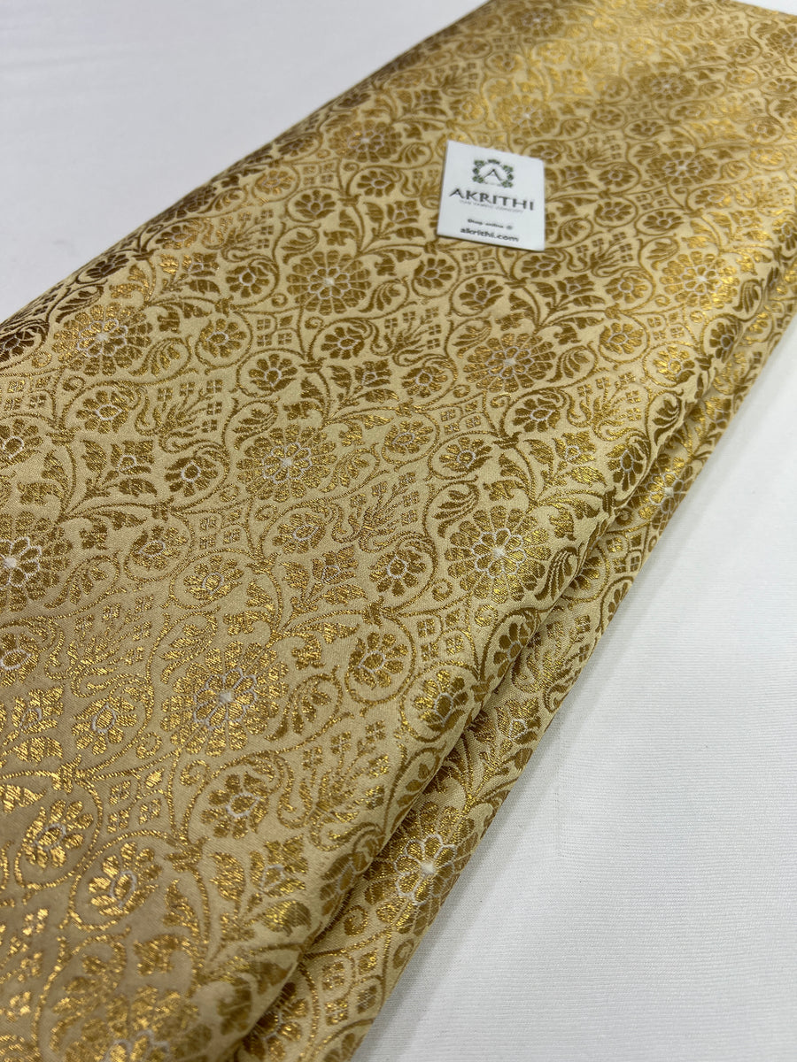 Banarasi brocade fabric beige