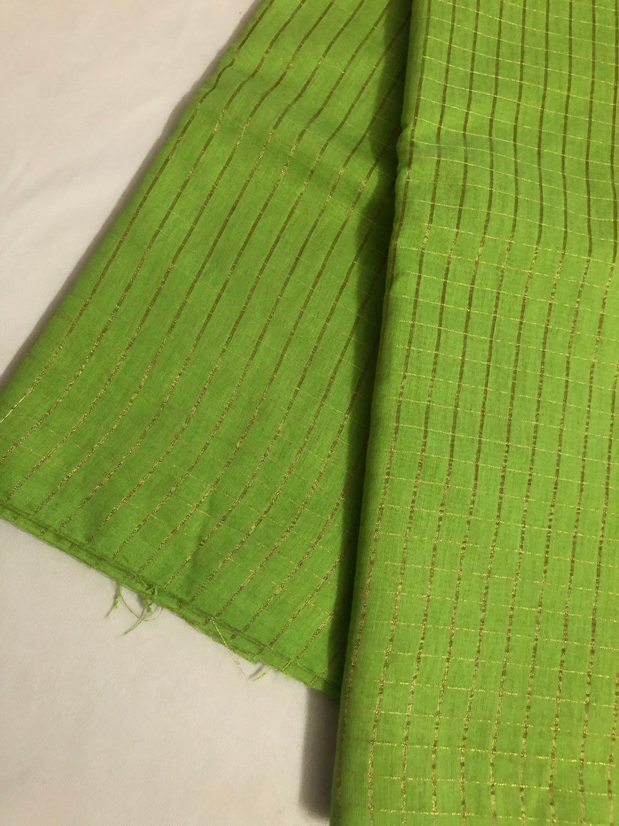 Silk cotton zari checks saree