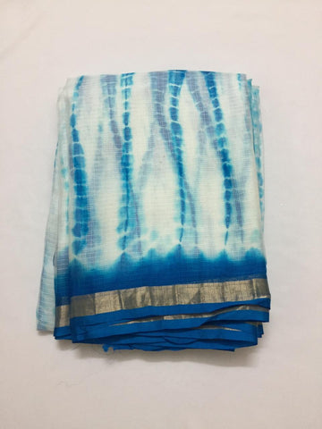 Pure silk Kota tie and dye fabric without zari border