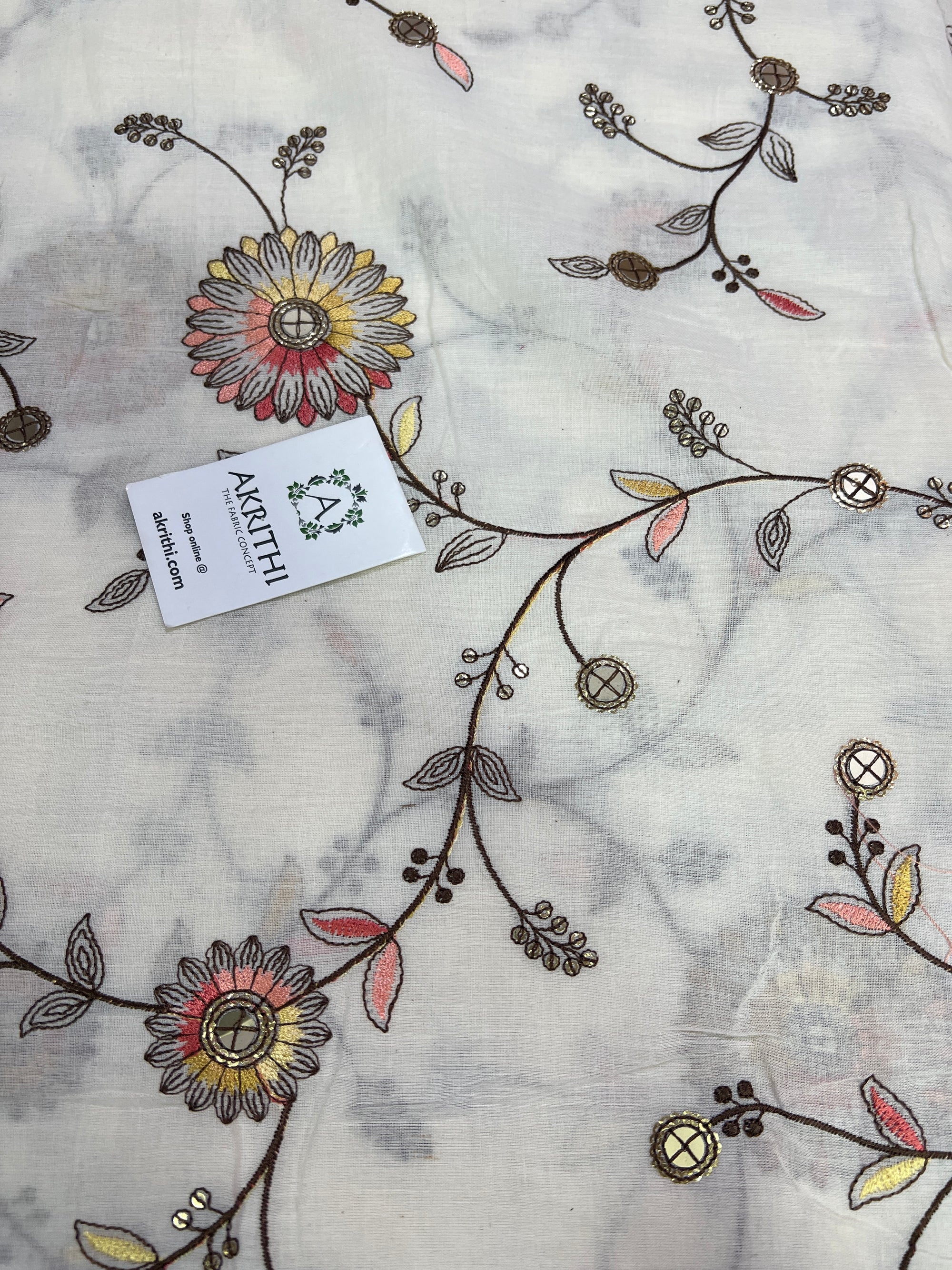 Pure cotton embroidered fabric