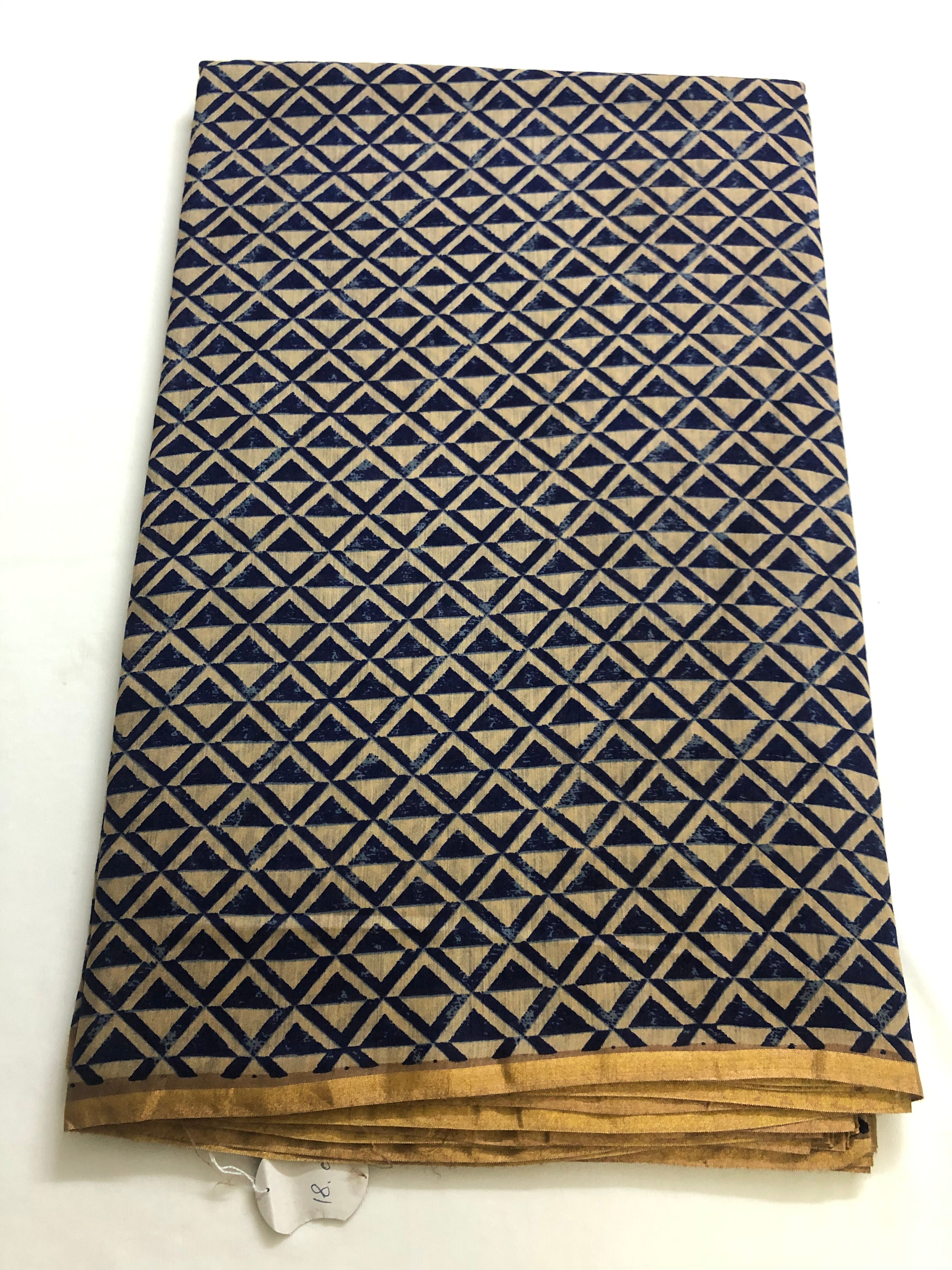 Printed handloom pure munga silk fabric – Akrithi