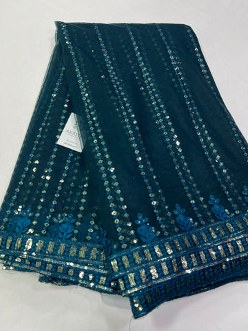 Embroidery on net fabric