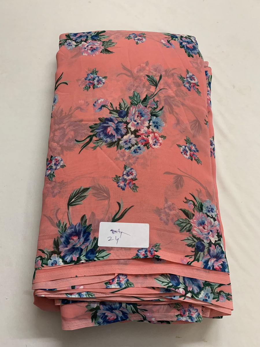 Digital floral Printed georgette fabric