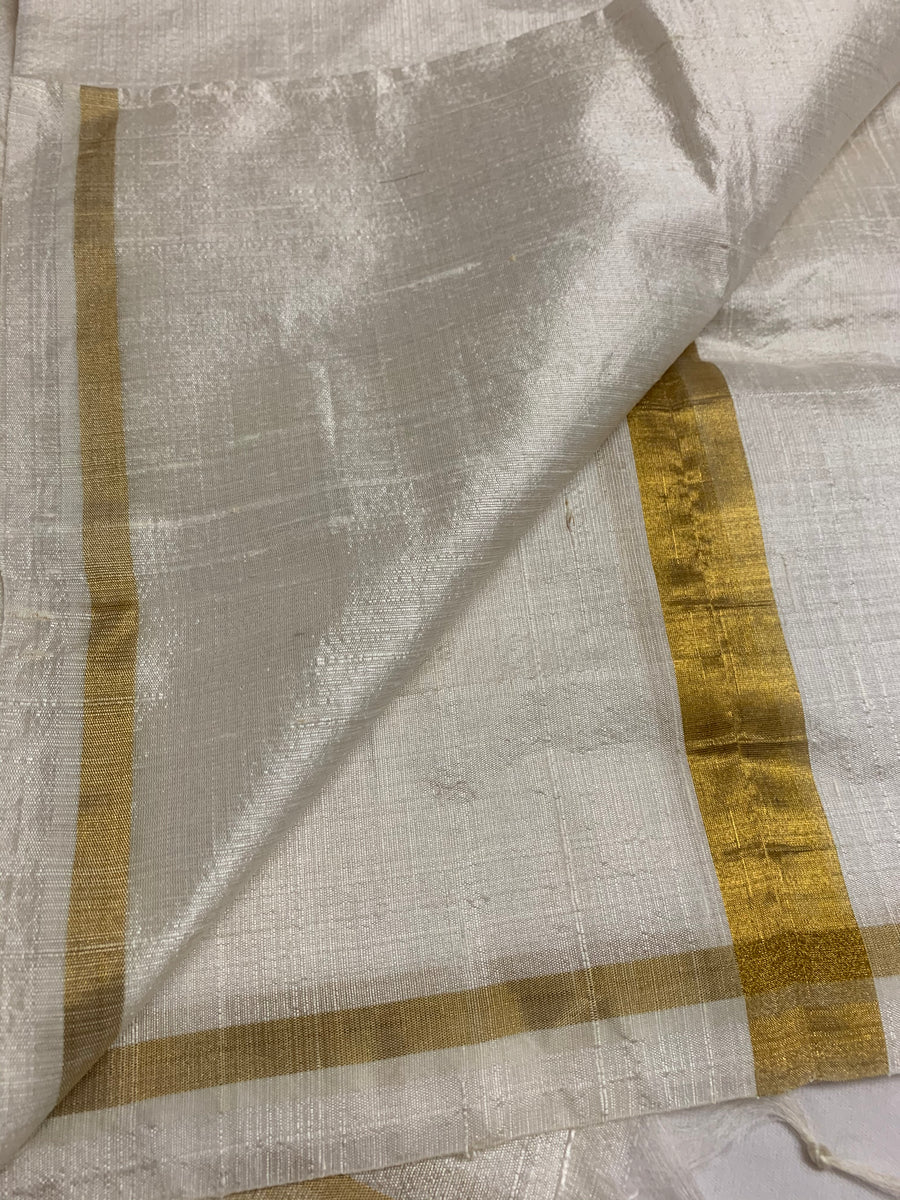 Pure raw silk dupatta with zari border customise