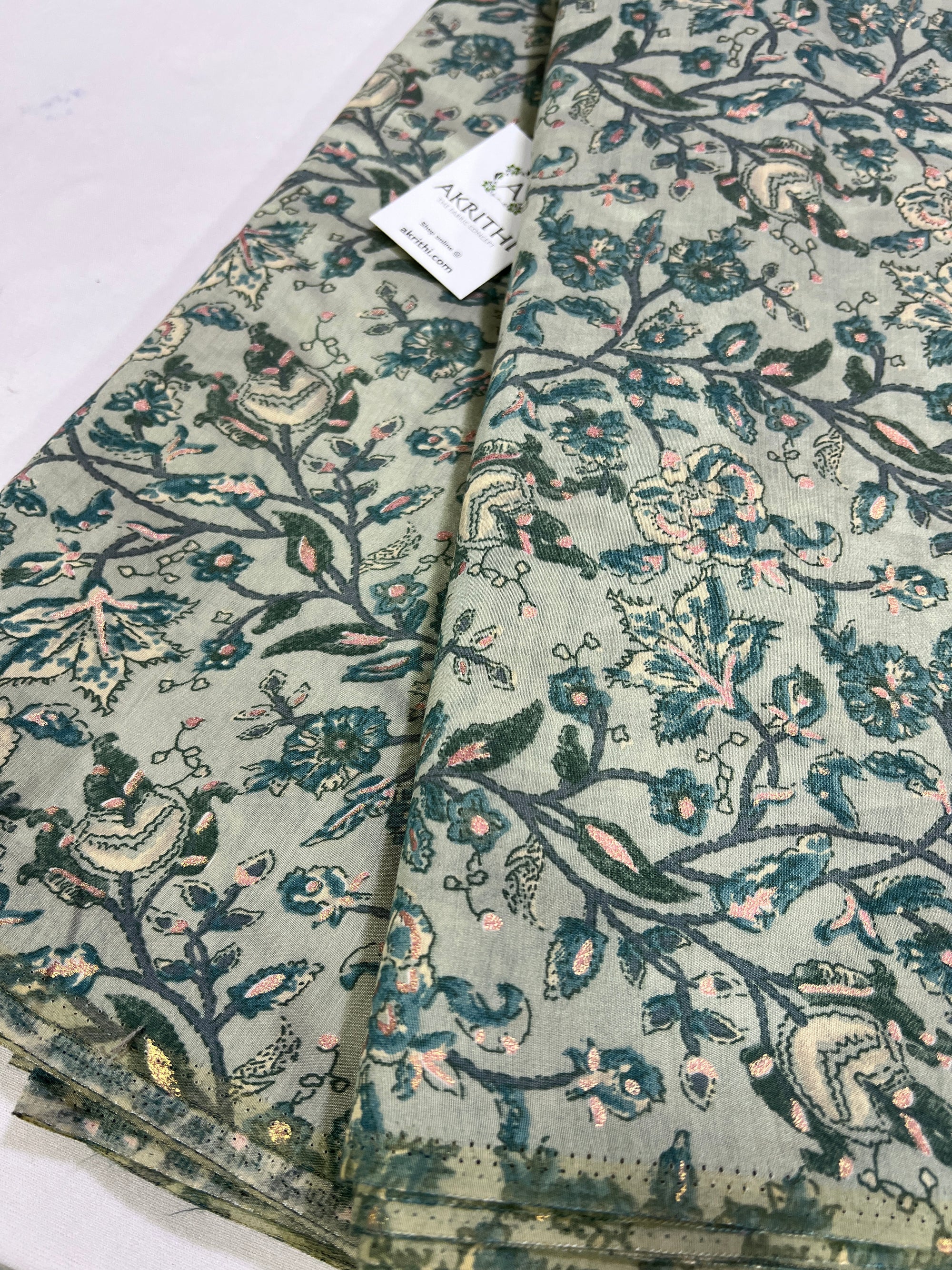 Printed silk fabric