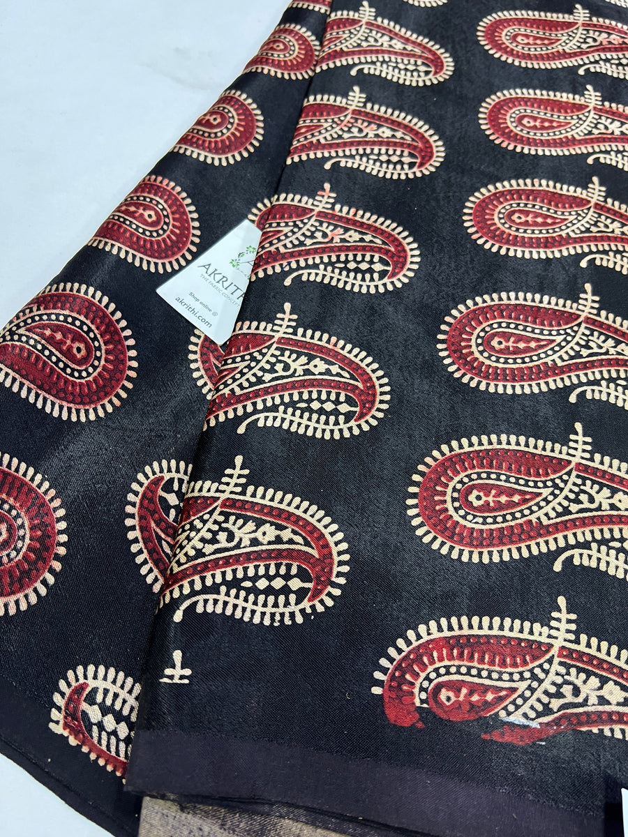 Printed gaji silk fabric