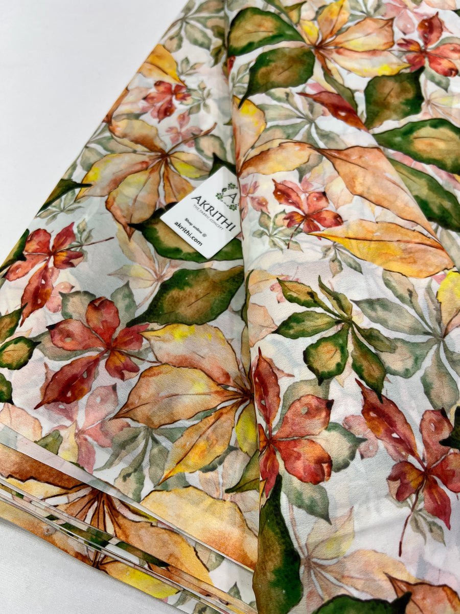 Digital floral printed georgette fabric 90 cms cut
