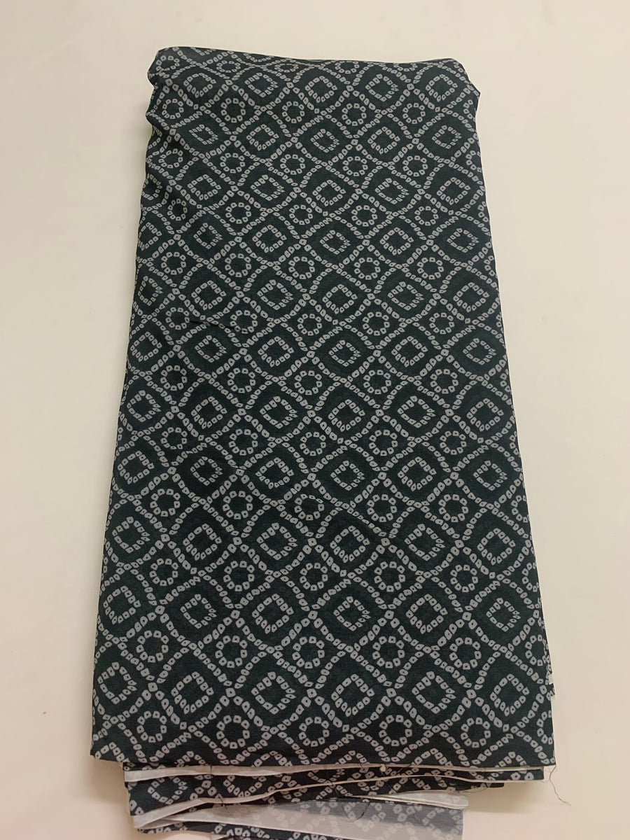 Digital bandhani printed black georgette fabric